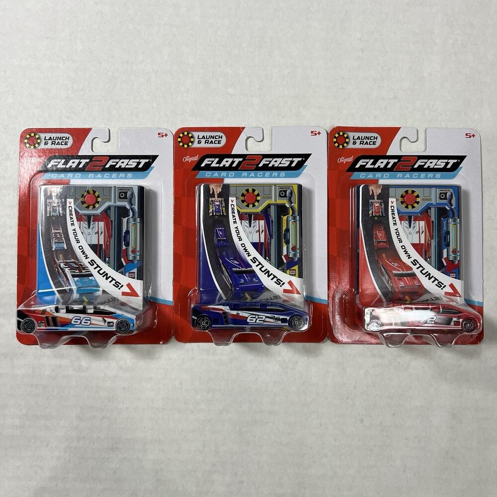 NEW Luki Lab FLAT2FAST Card Racers 62 66 & 72 LOT OF 3 HOLIDAY CHRISTMAS GIFT